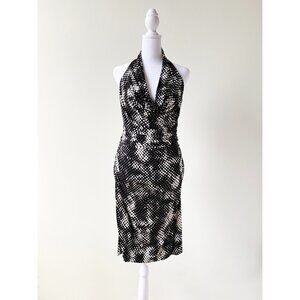 Nicole Miller draped halter neck cocktail dress